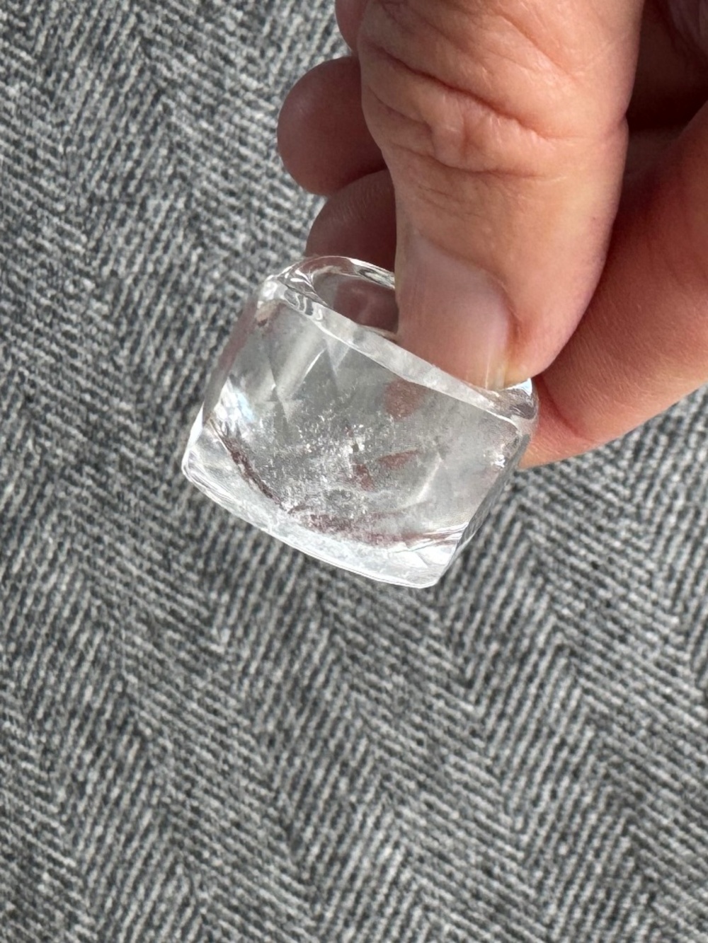 NWOT, ROOST, FACETED TOP, CLEAR ACRYLIC RING, SIZE 7 - Picture 5 of 14